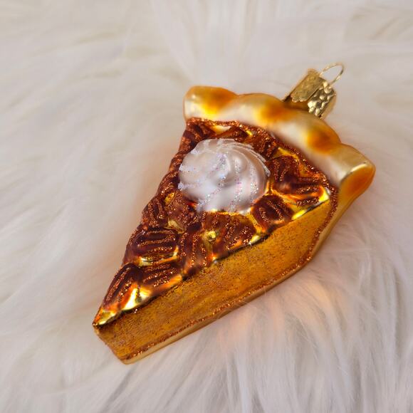 Old World Christmas Piece of Pecan Pie Blown Glass Ornament Foodie - Picture 11 of 16